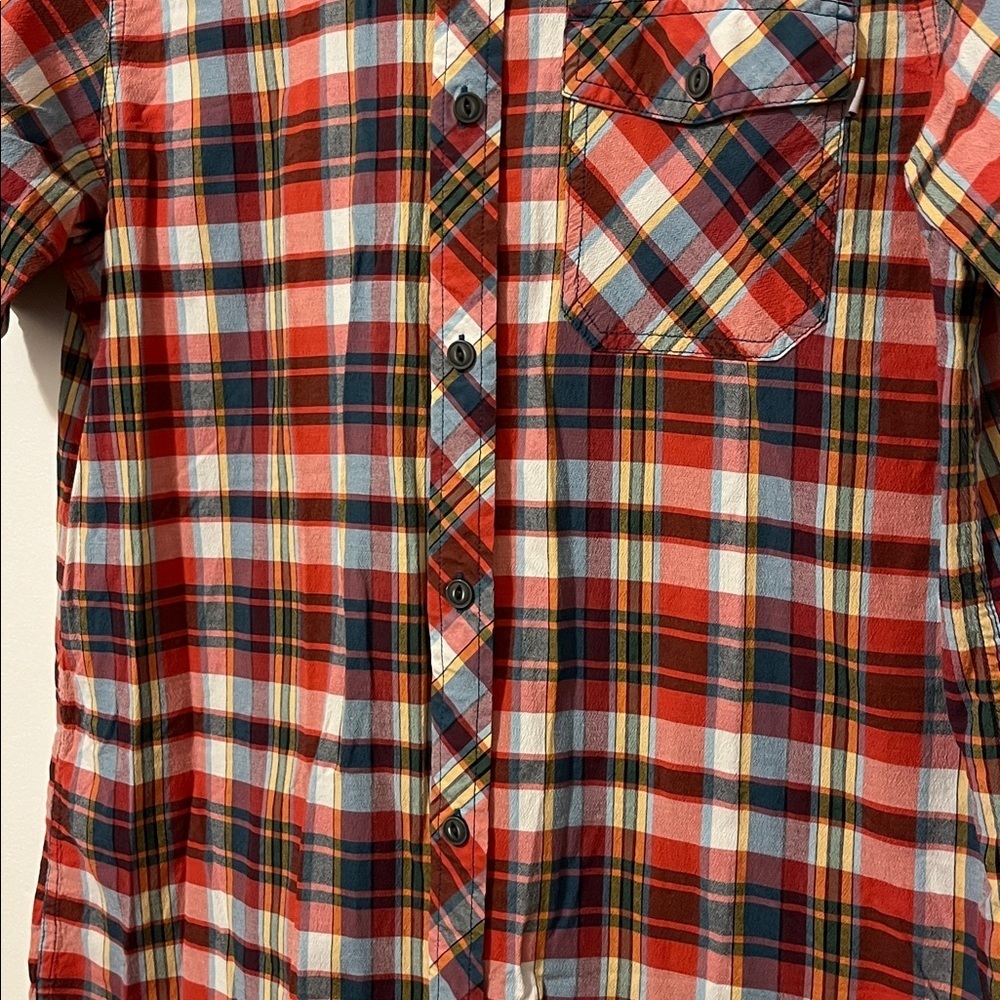 OUTDOOR RESEARCH Pale Ale Plaid Short Sleeve Button Down Tencel Nylon UPF 15 XL - Picture 4 of 7